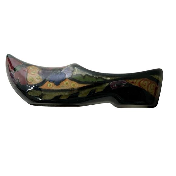 Pottery Decor Miniature Shoes Clogs Set 2 Zuid Holland Gouda High Gloss Signed - Picture 7 of 14